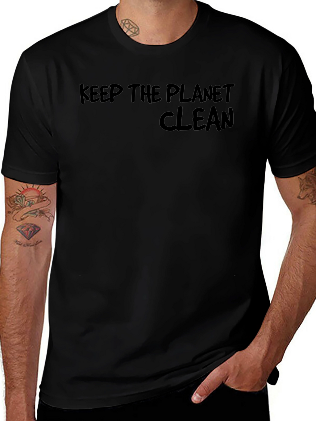 Keep The Planet Clean Graphic Tee - Black