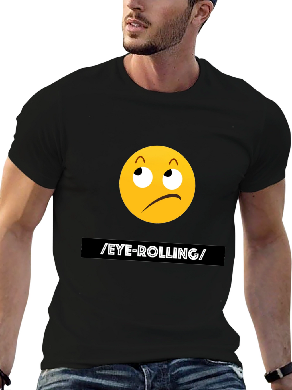 Eye-Rolling Emoji Graphic T-Shirt