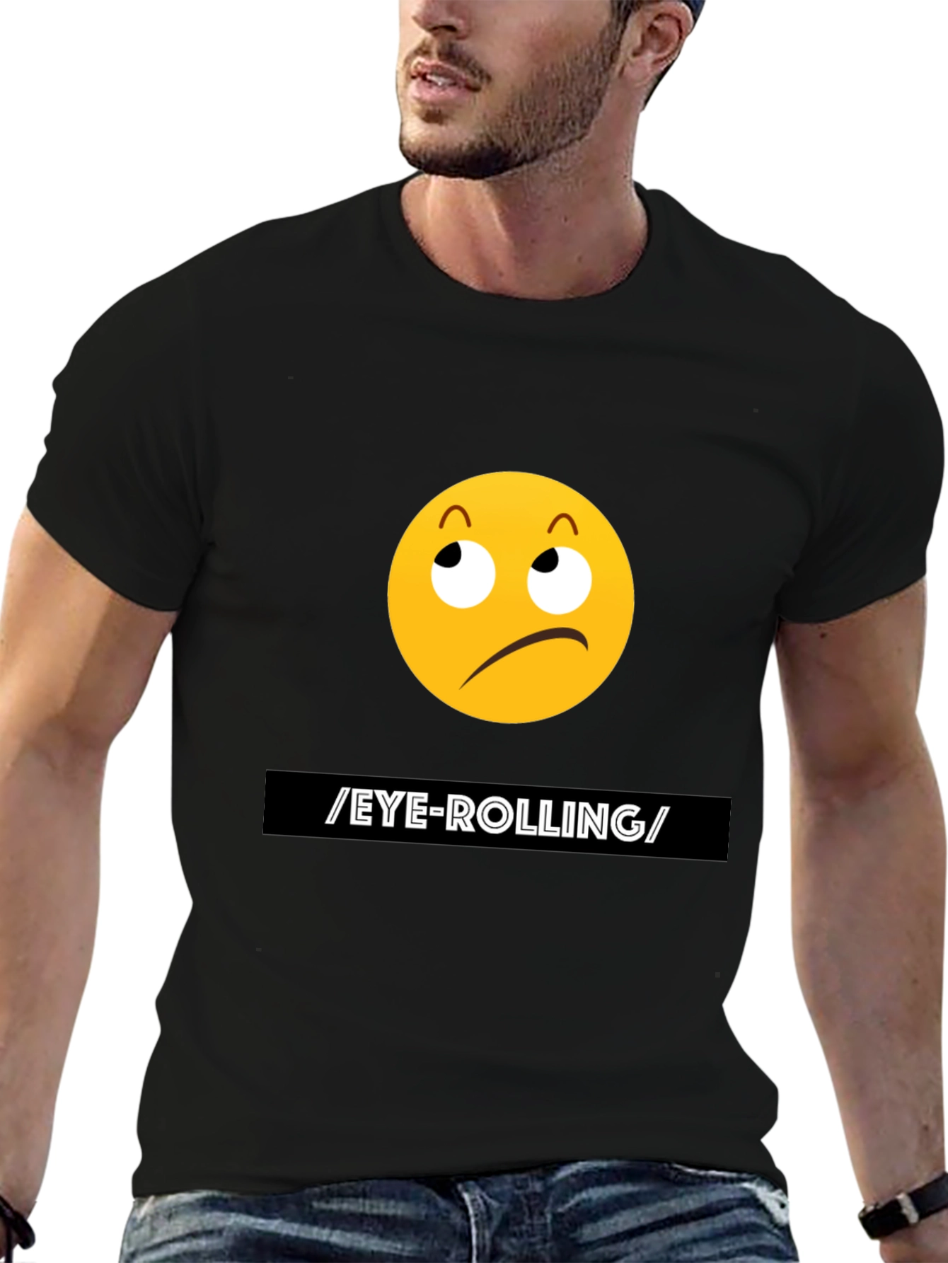 Eye-Rolling Emoji Graphic T-Shirt
