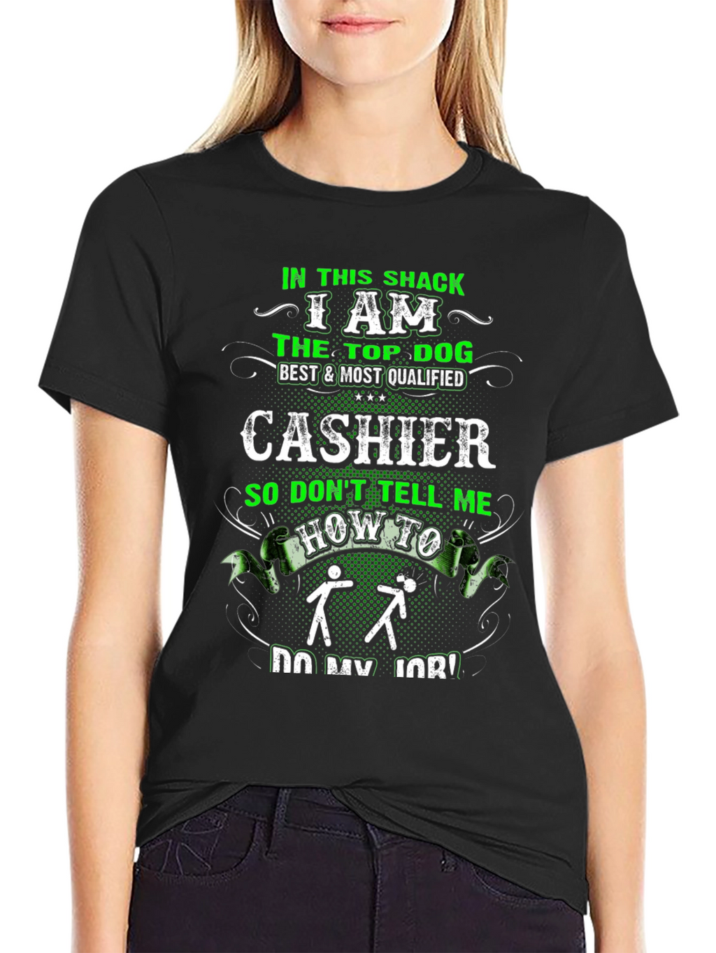Cashier Top Dog Funny Graphic T-Shirt