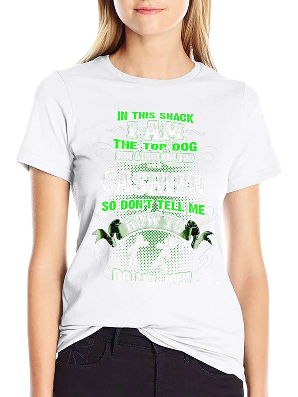 Cashier Top Dog Funny Graphic T-Shirt