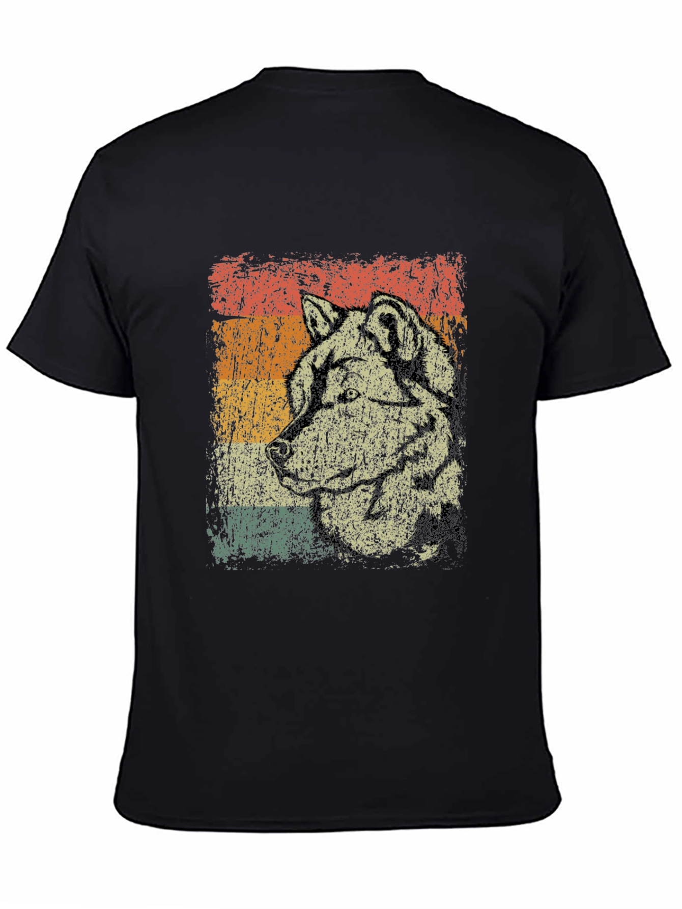 Vintage Wolf Graphic Tee - Retro Animal Design