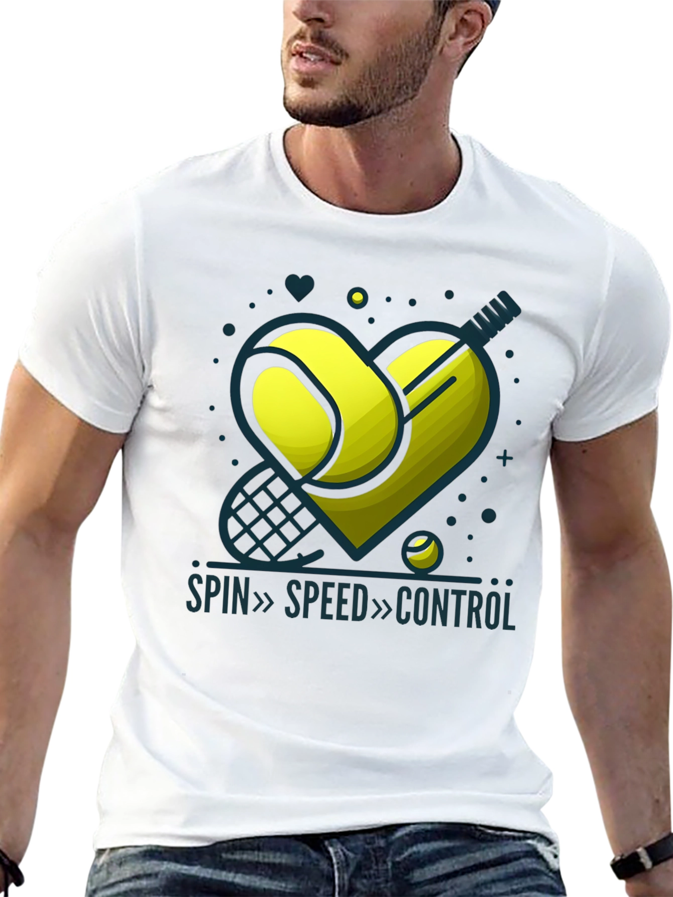Tennis Love T-Shirt: Spin Speed Control Design