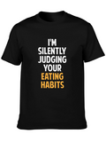 Funny Judging Eating Habits Black Graphic T-Shirt
