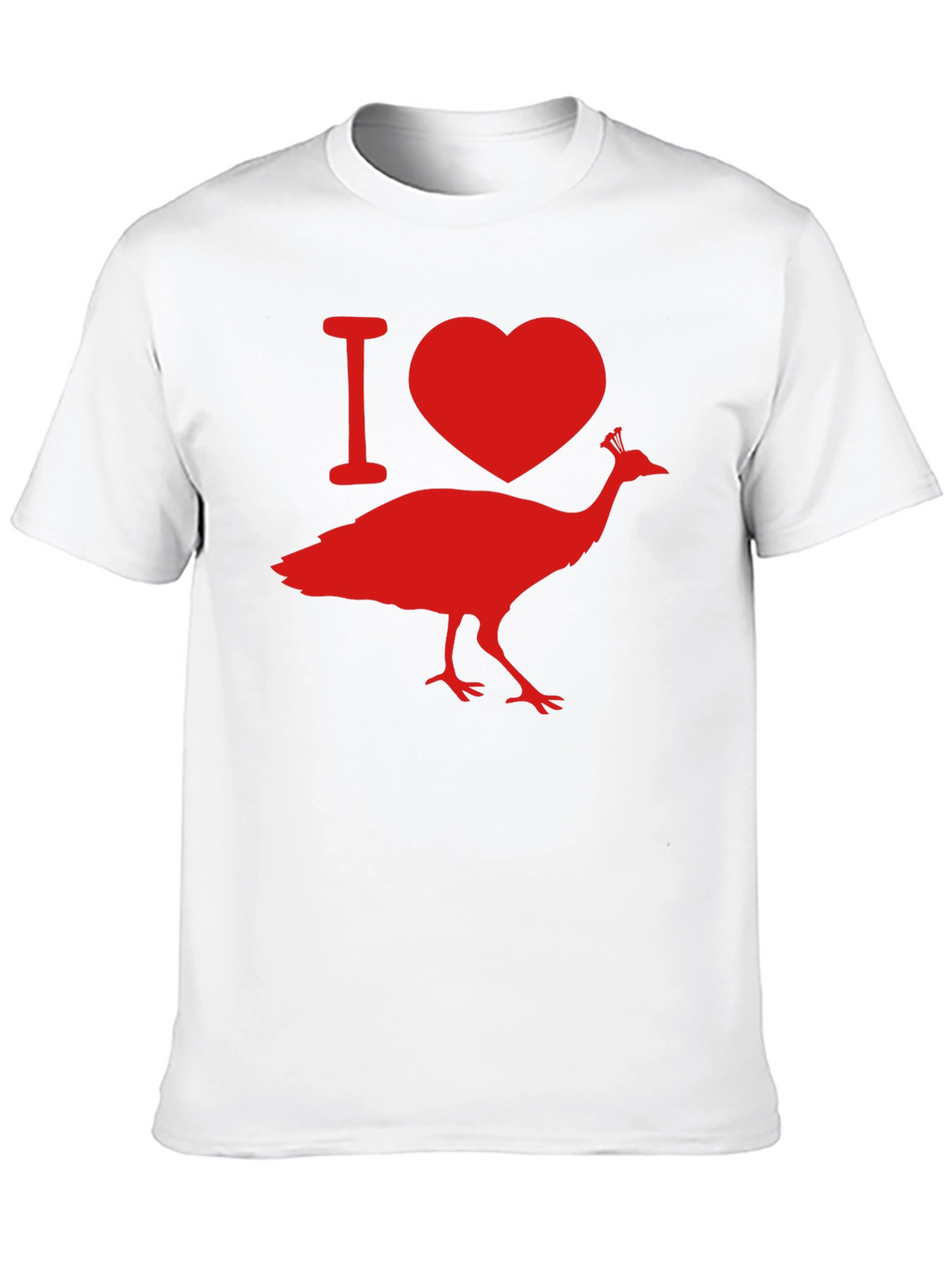 I Love Peacock Tee - Black Graphic T-Shirt