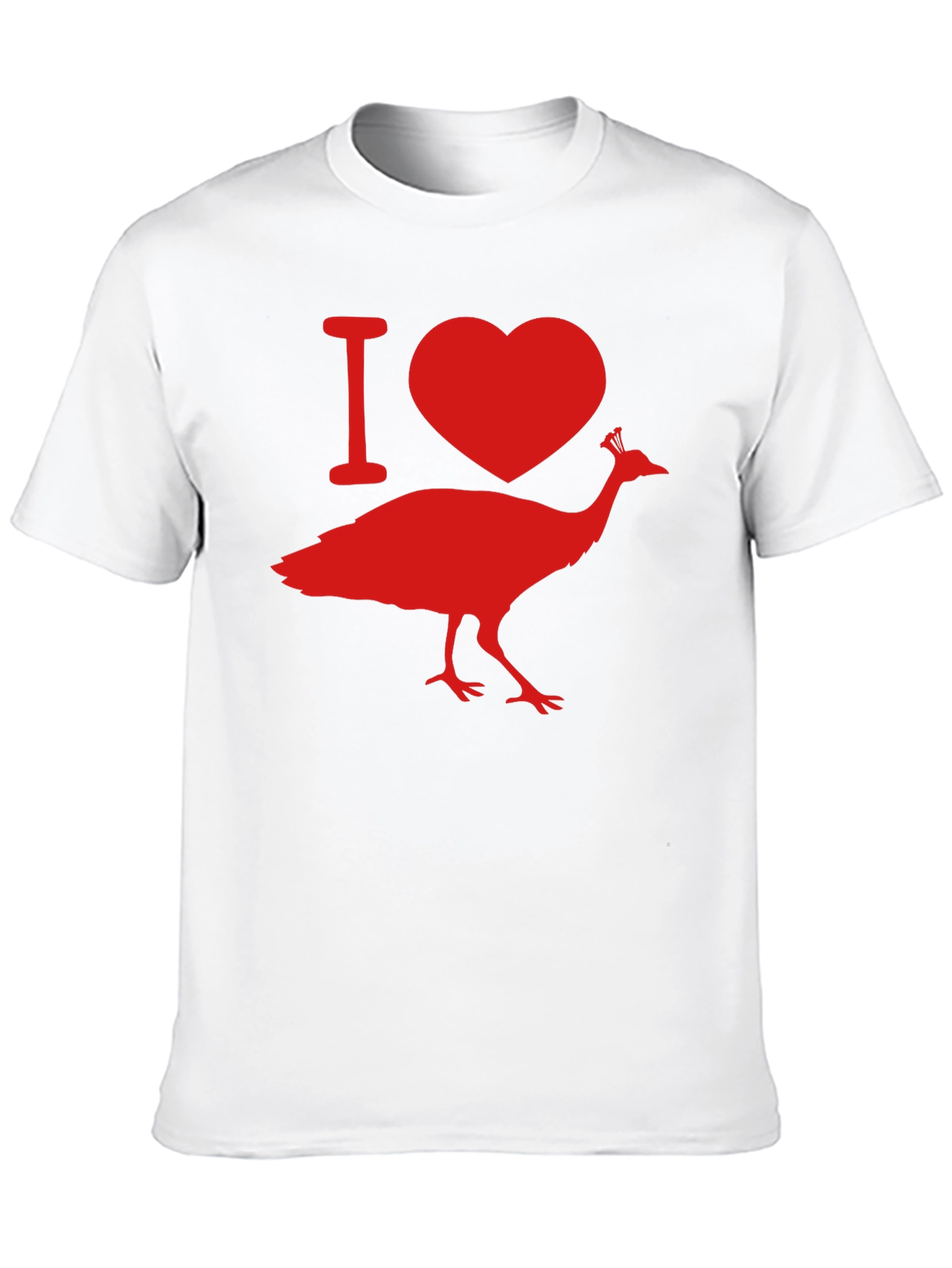 I Love Peacock Tee - Black Graphic T-Shirt