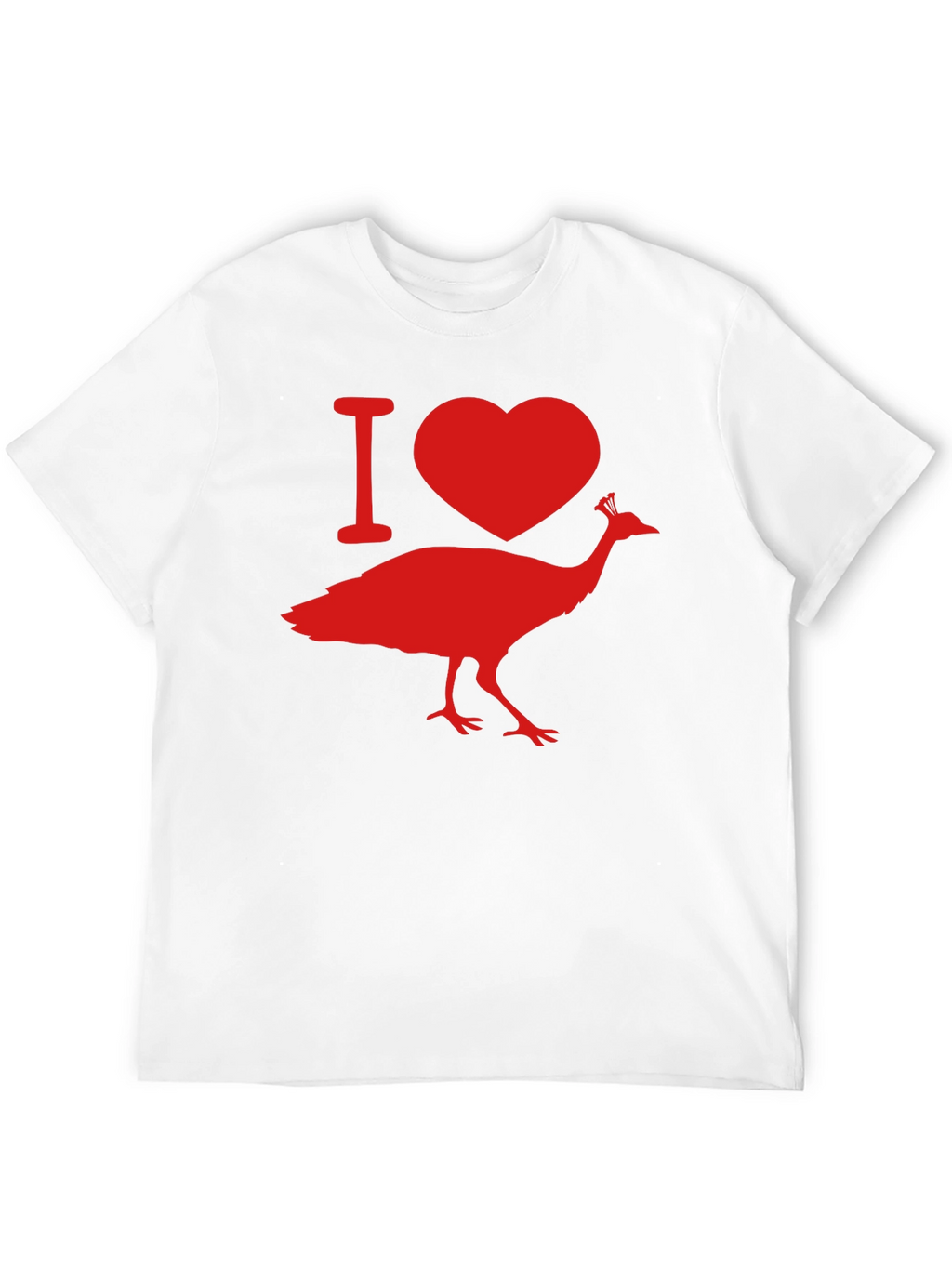 I Love Peacock Tee - Black Graphic T-Shirt