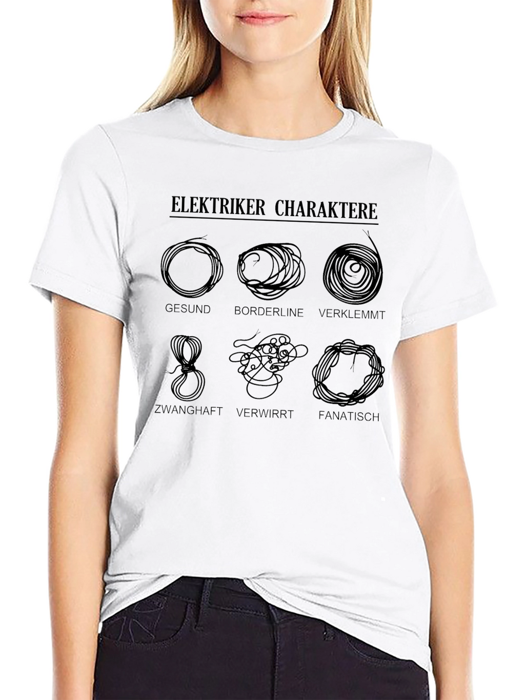 Elektriker Charaktere Graphic Tee - Electrician Humor T-Shirt