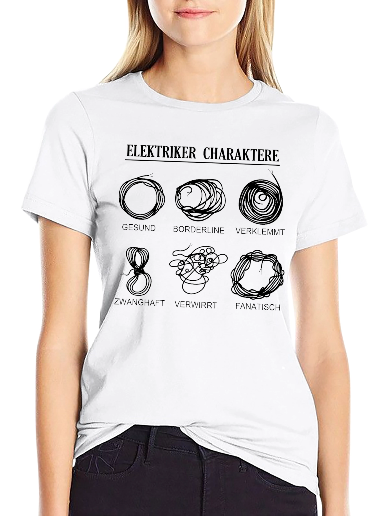 Elektriker Charaktere Graphic Tee - Electrician Humor T-Shirt