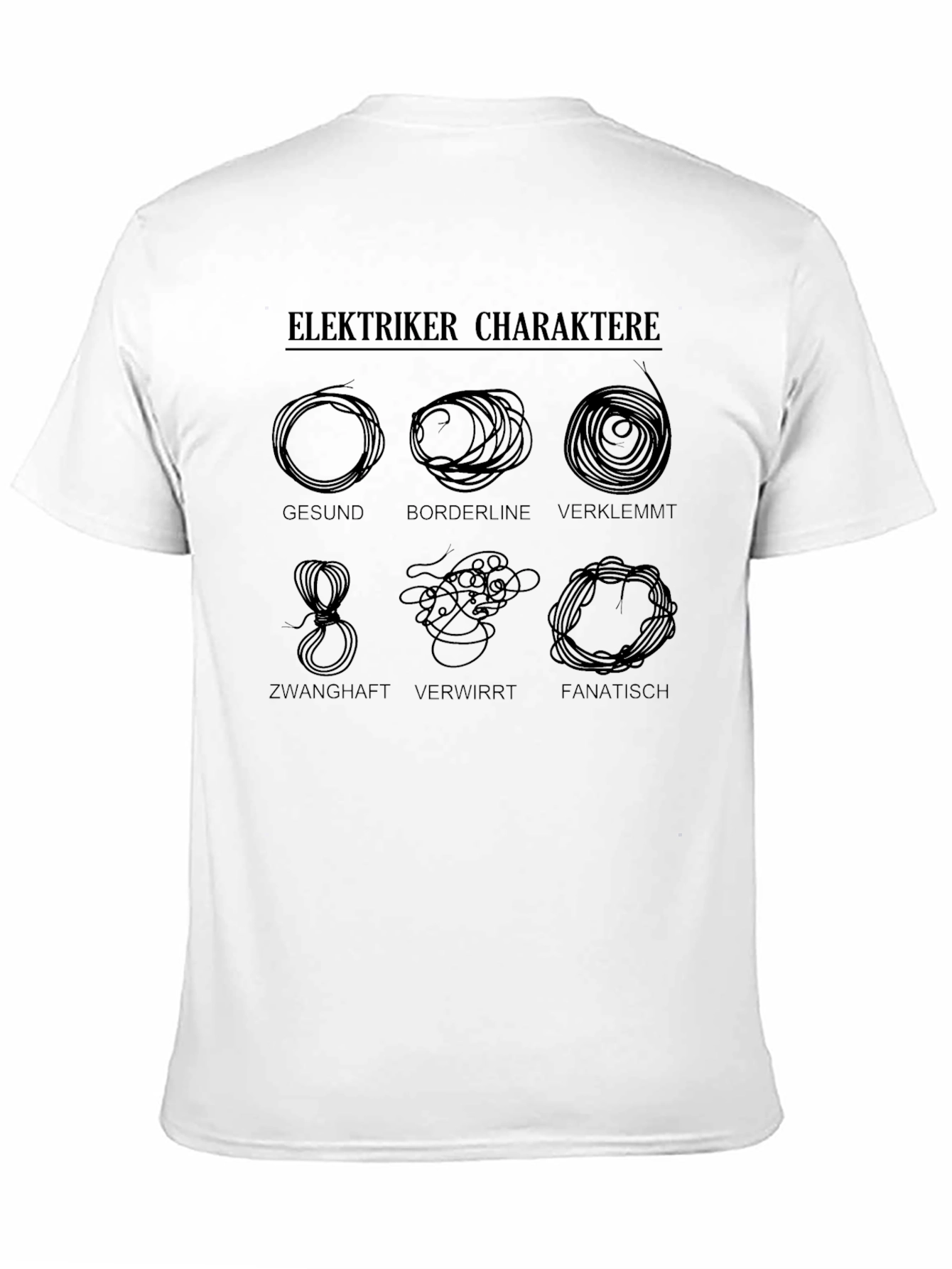 Elektriker Charaktere Graphic Tee - Electrician Humor T-Shirt