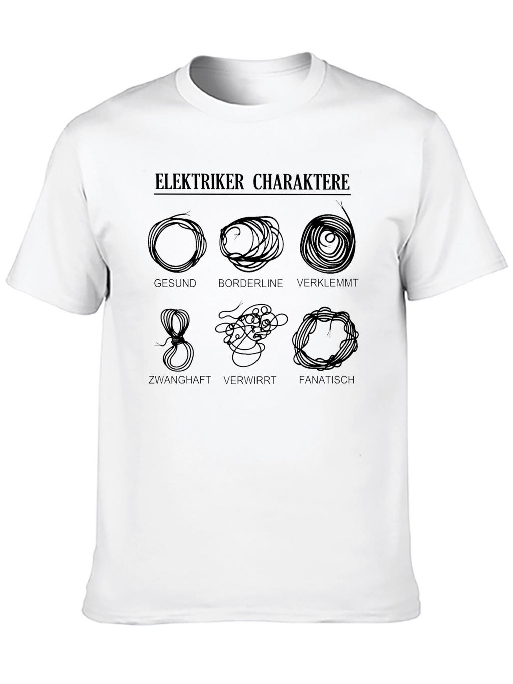Elektriker Charaktere Graphic Tee - Electrician Humor T-Shirt