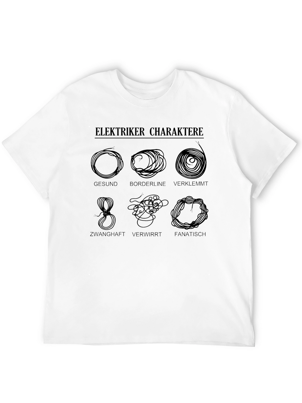 Elektriker Charaktere Graphic Tee - Electrician Humor T-Shirt
