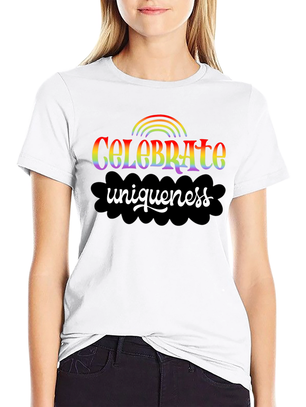 Celebrate Uniqueness Rainbow Graphic Tee