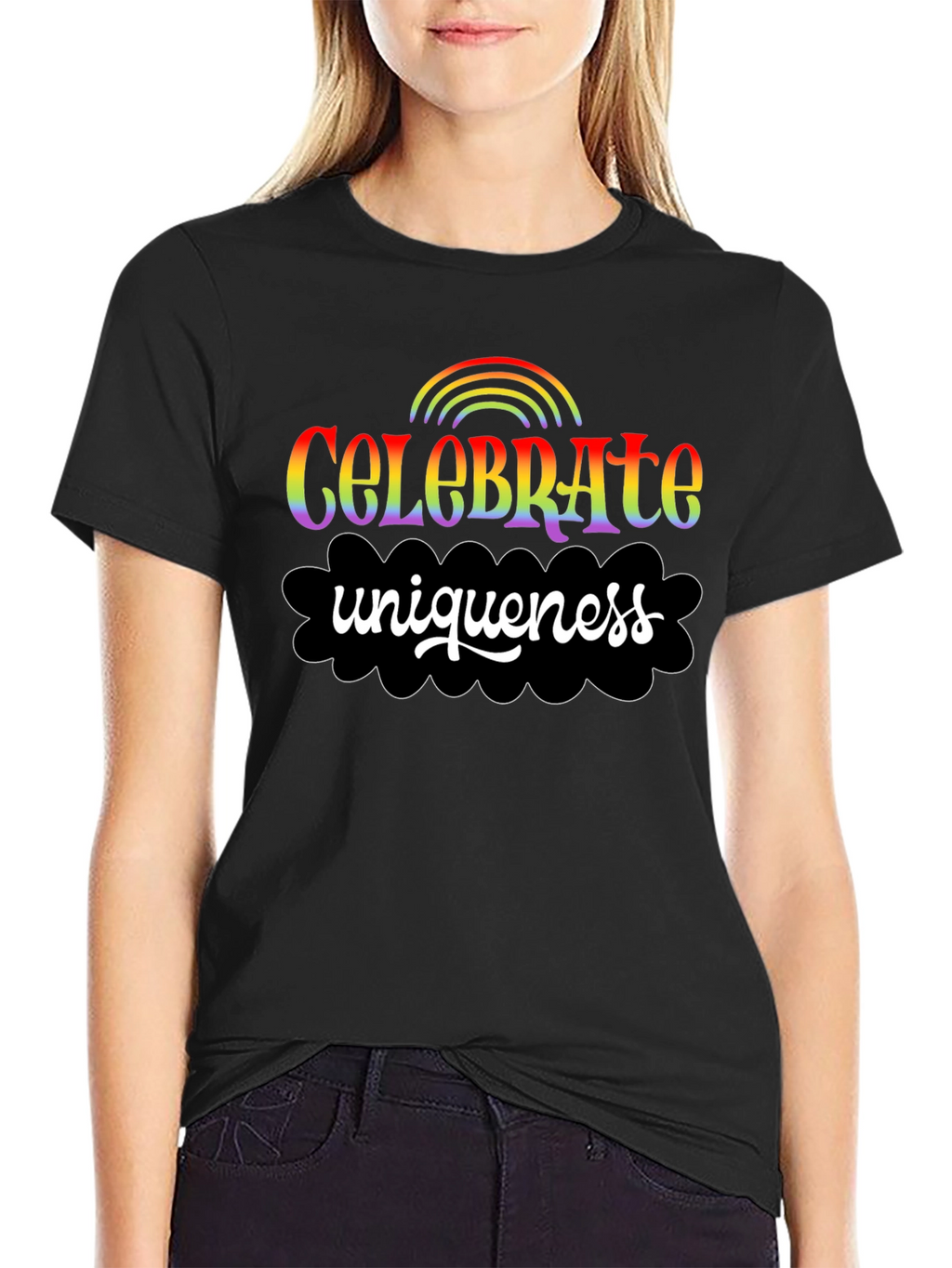 Celebrate Uniqueness Rainbow Graphic Tee