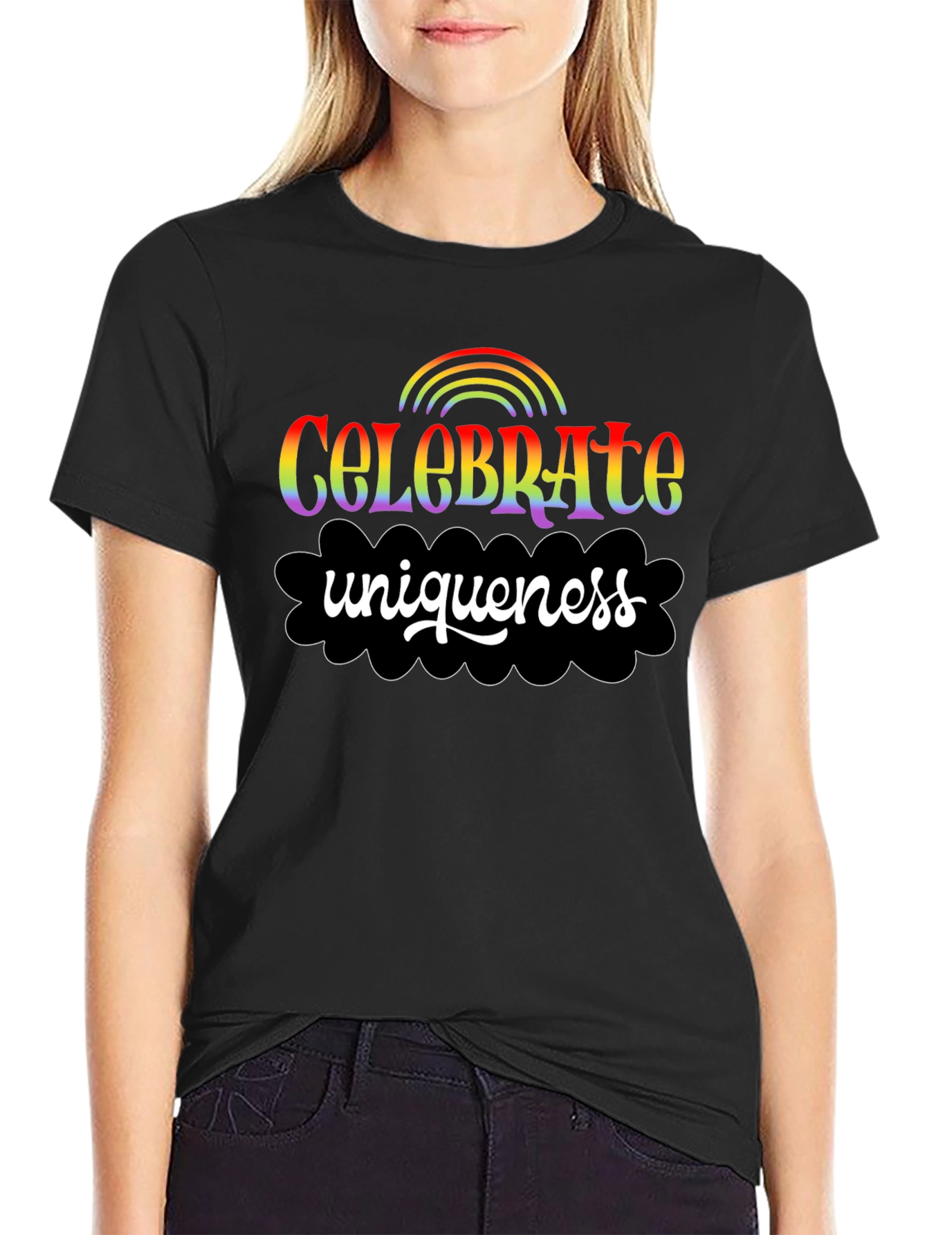 Celebrate Uniqueness Rainbow Graphic Tee