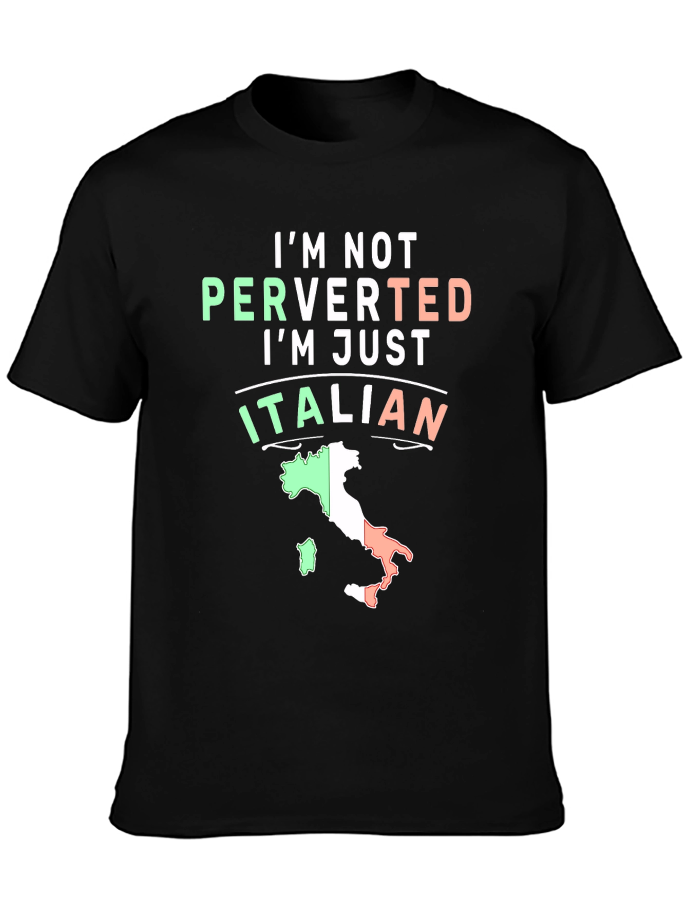 Italian Pride Graphic Tee - Humorous Black T-Shirt