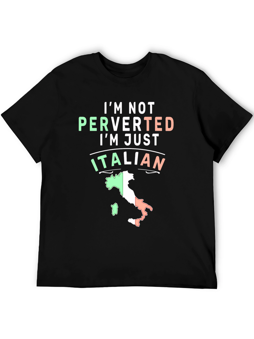 Italian Pride Graphic Tee - Humorous Black T-Shirt