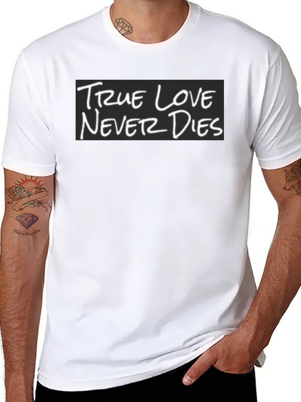 True Love Never Dies Graphic T-Shirt - Black