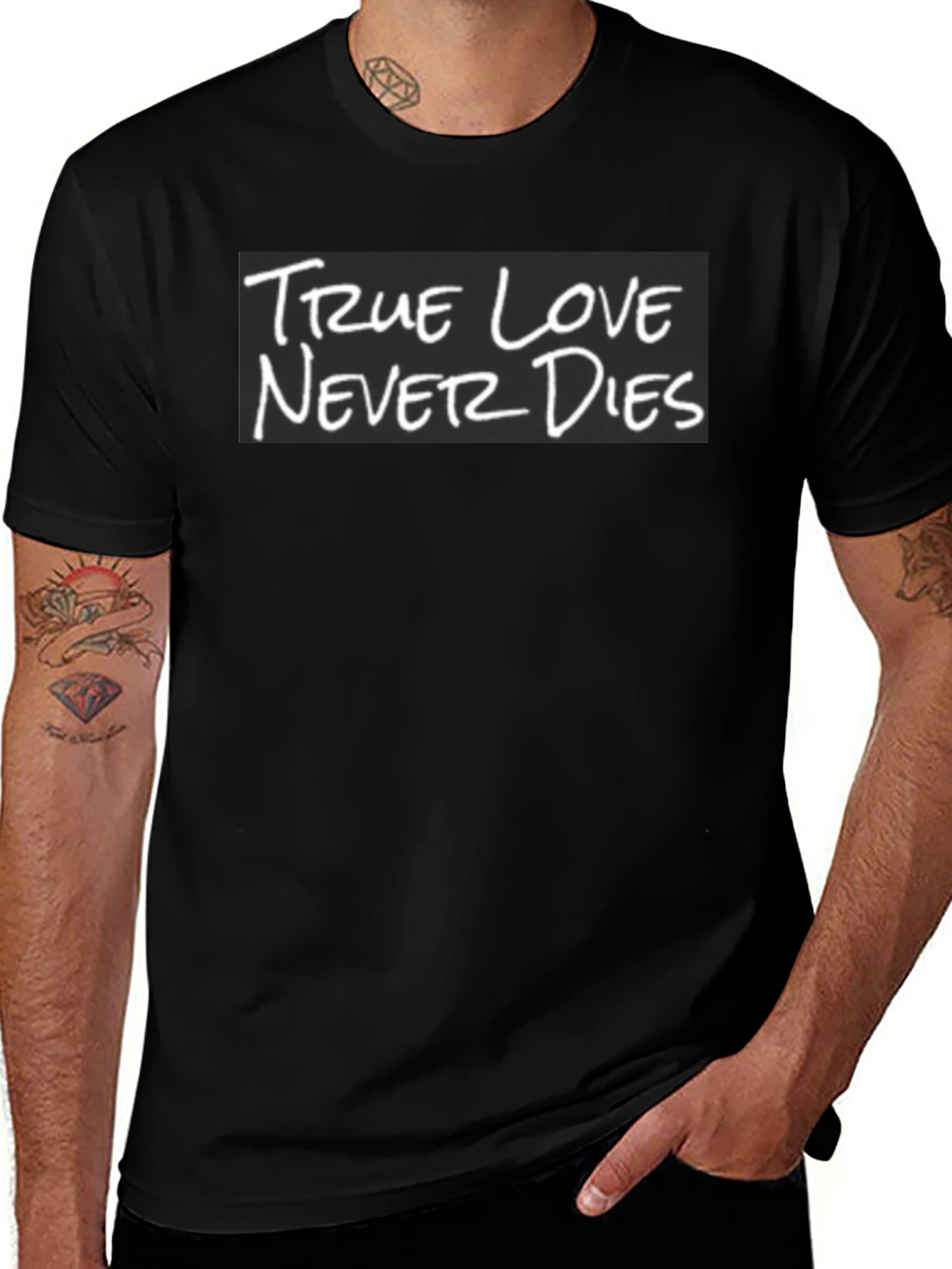 True Love Never Dies Graphic T-Shirt - Black