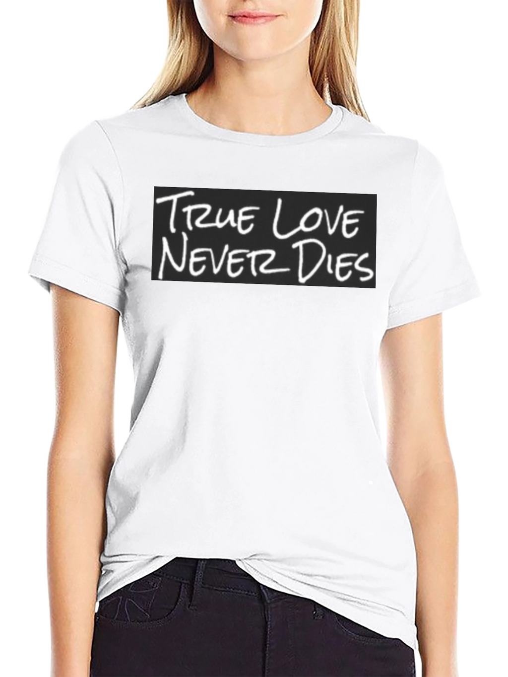 True Love Never Dies Graphic T-Shirt - Black