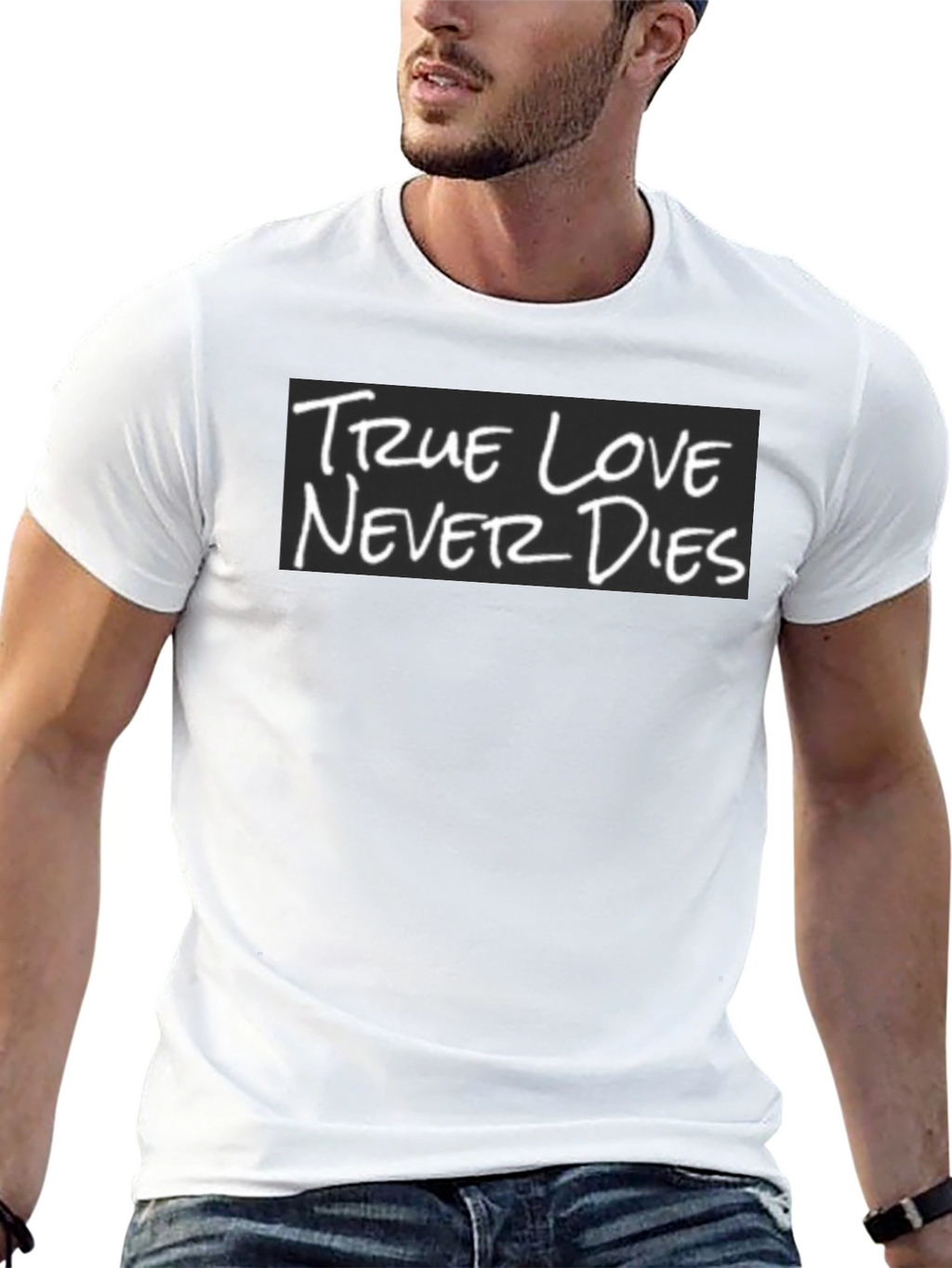 True Love Never Dies Graphic T-Shirt - Black