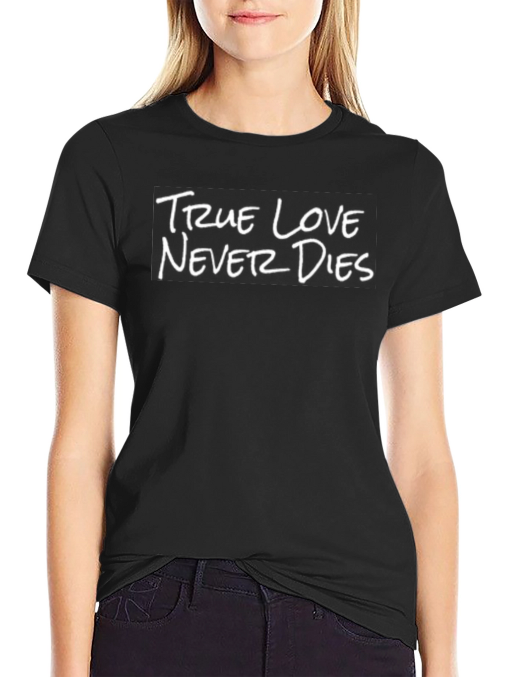 True Love Never Dies Graphic T-Shirt - Black