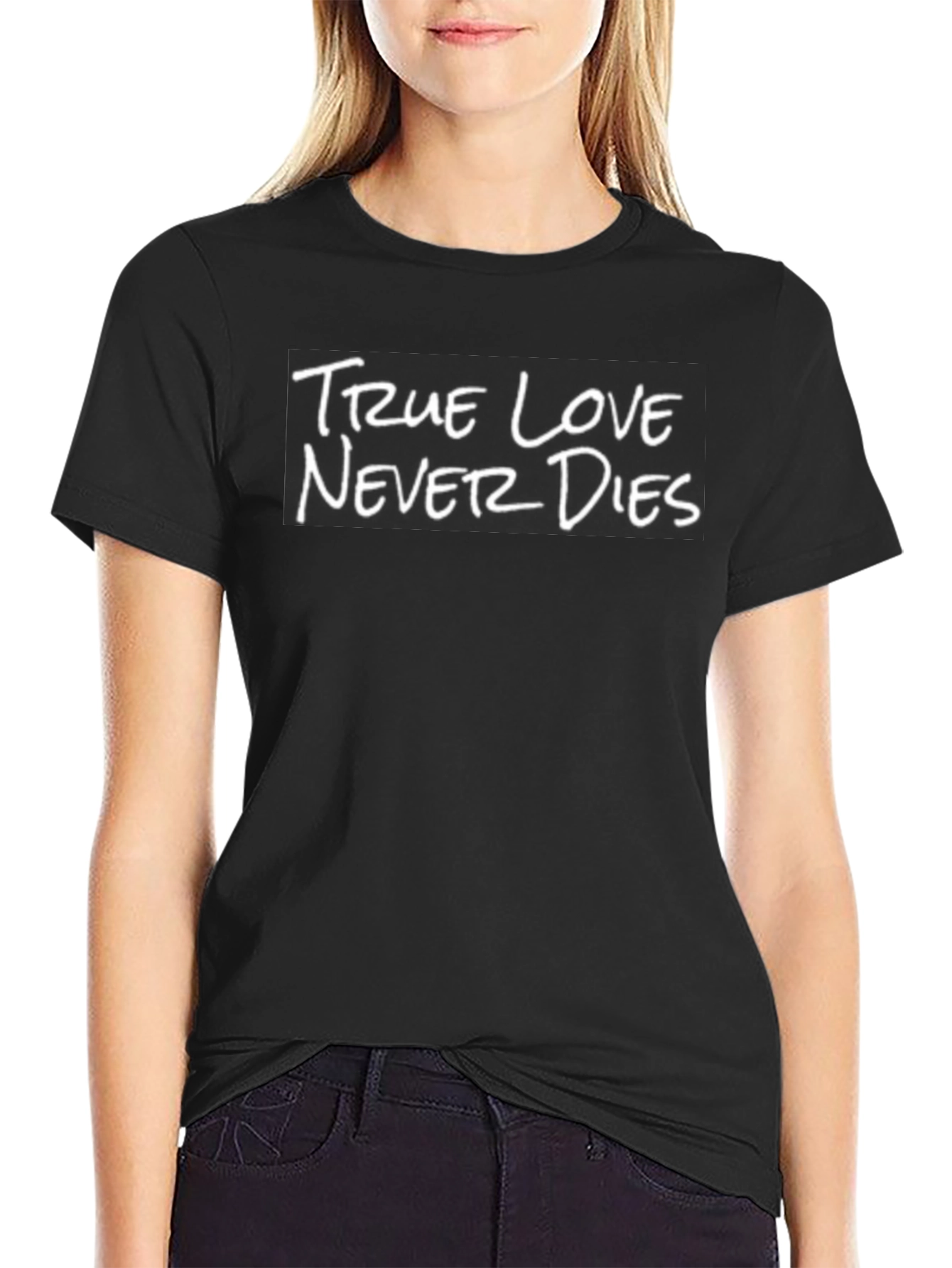 True Love Never Dies Graphic T-Shirt - Black
