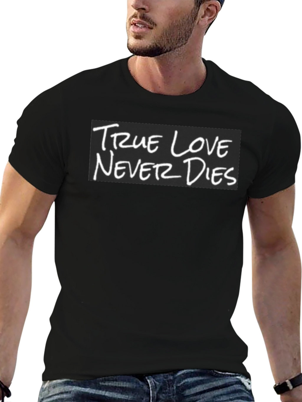 True Love Never Dies Graphic T-Shirt - Black
