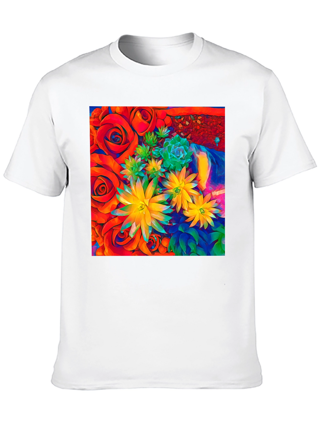 Floral Graphic Tee - Vibrant Abstract Design