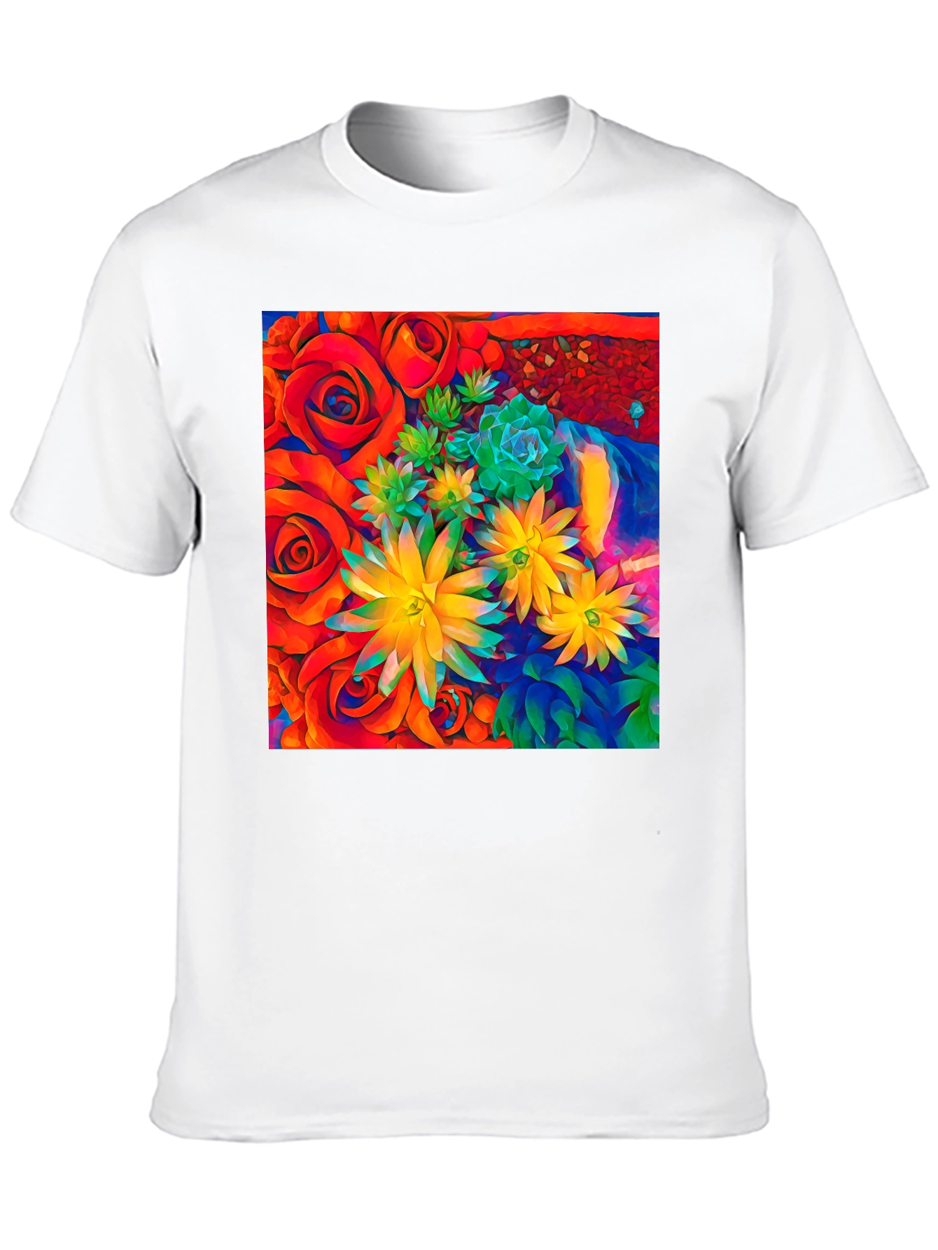 Floral Graphic Tee - Vibrant Abstract Design