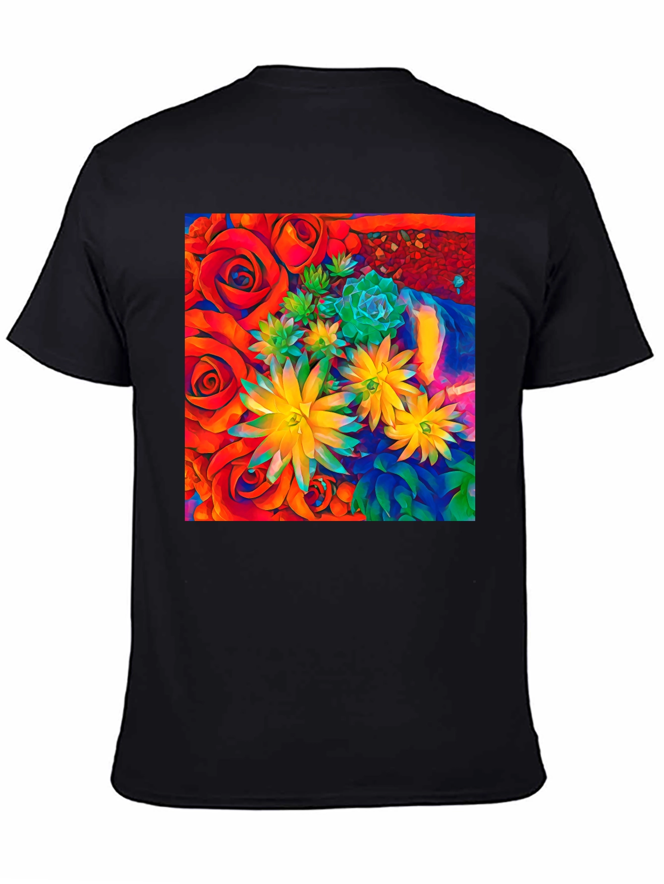 Floral Graphic Tee - Vibrant Abstract Design