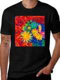 Floral Graphic Tee - Vibrant Abstract Design
