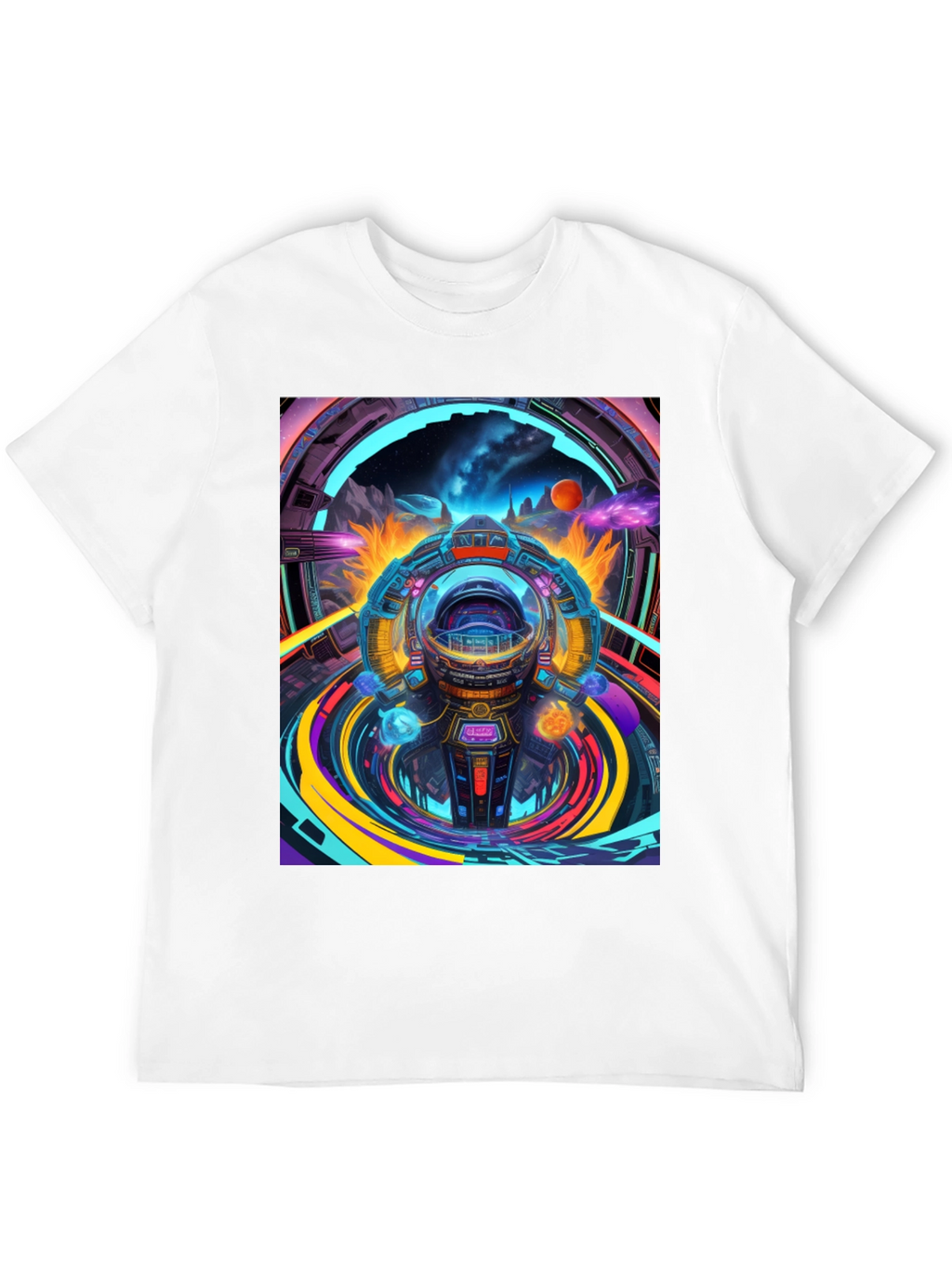 Sci-Fi Portal T-Shirt - Black Graphic Tee