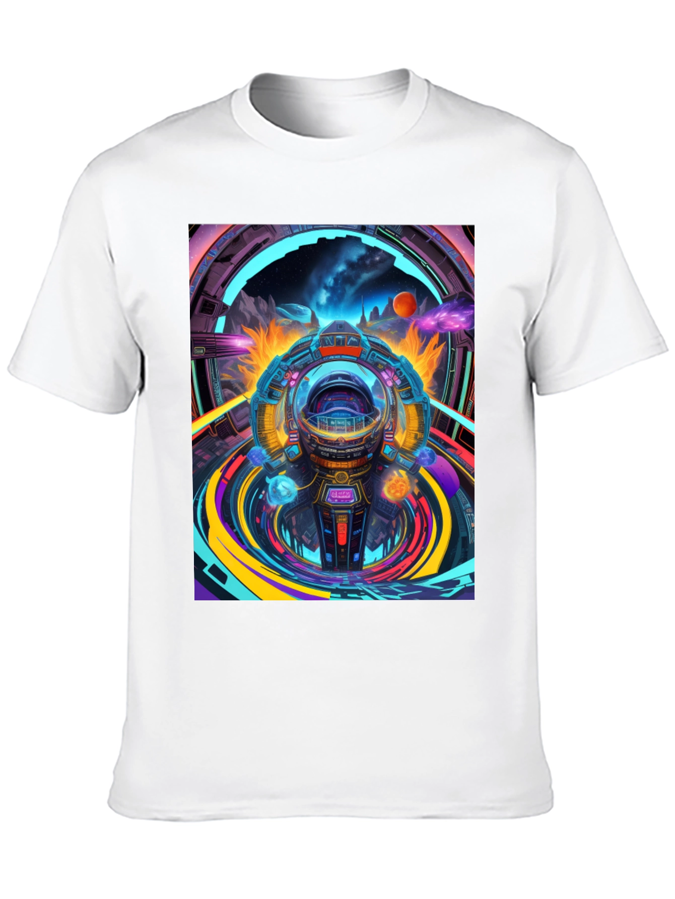 Sci-Fi Portal T-Shirt - Black Graphic Tee