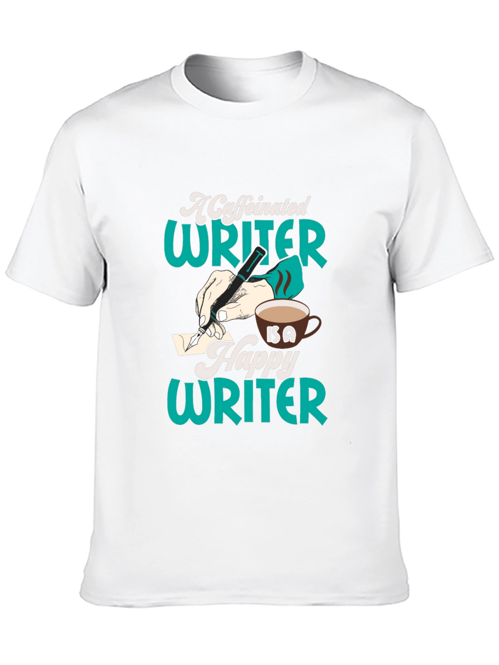 Caffeinated Writer Graphic Tee - Black