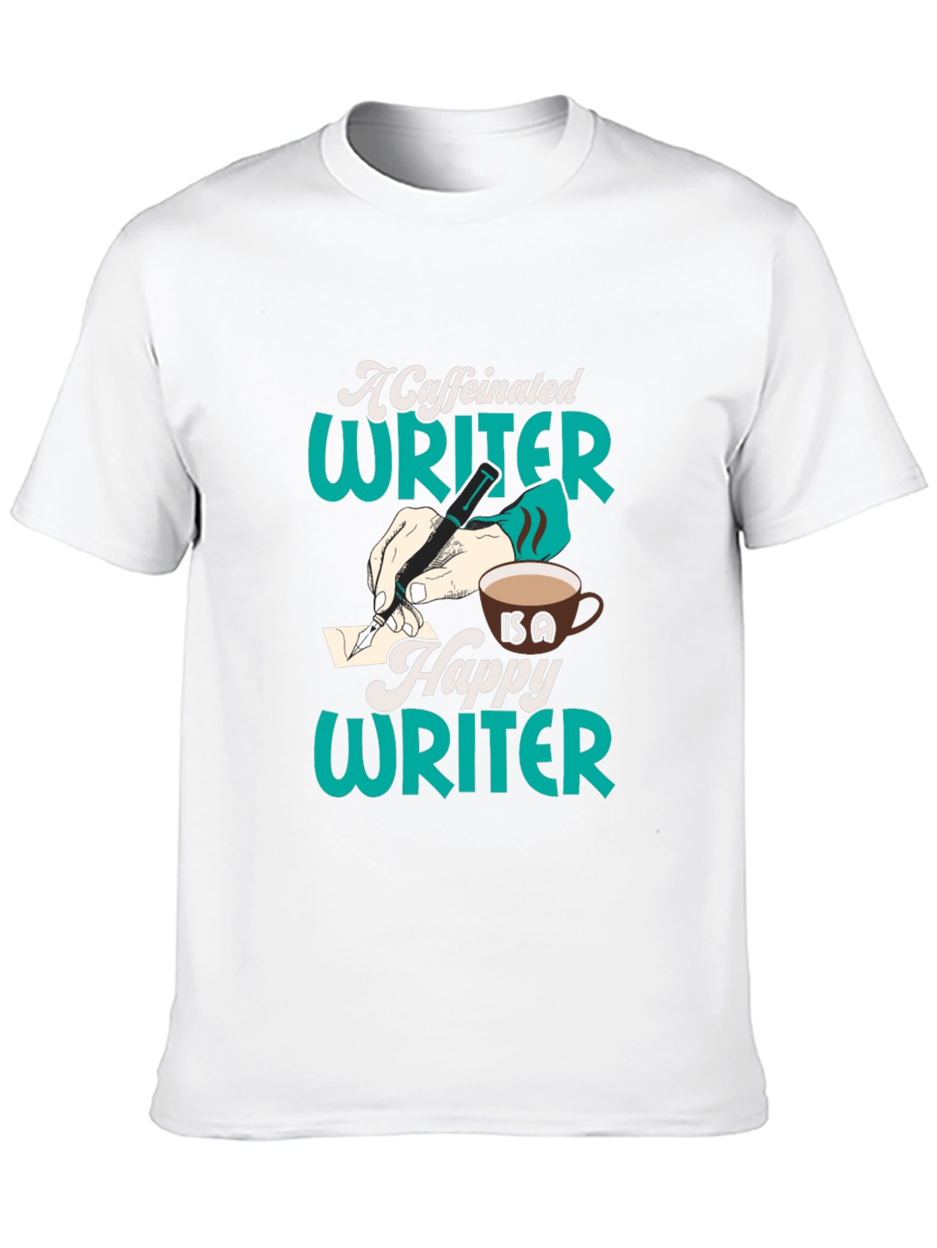 Caffeinated Writer Graphic Tee - Black