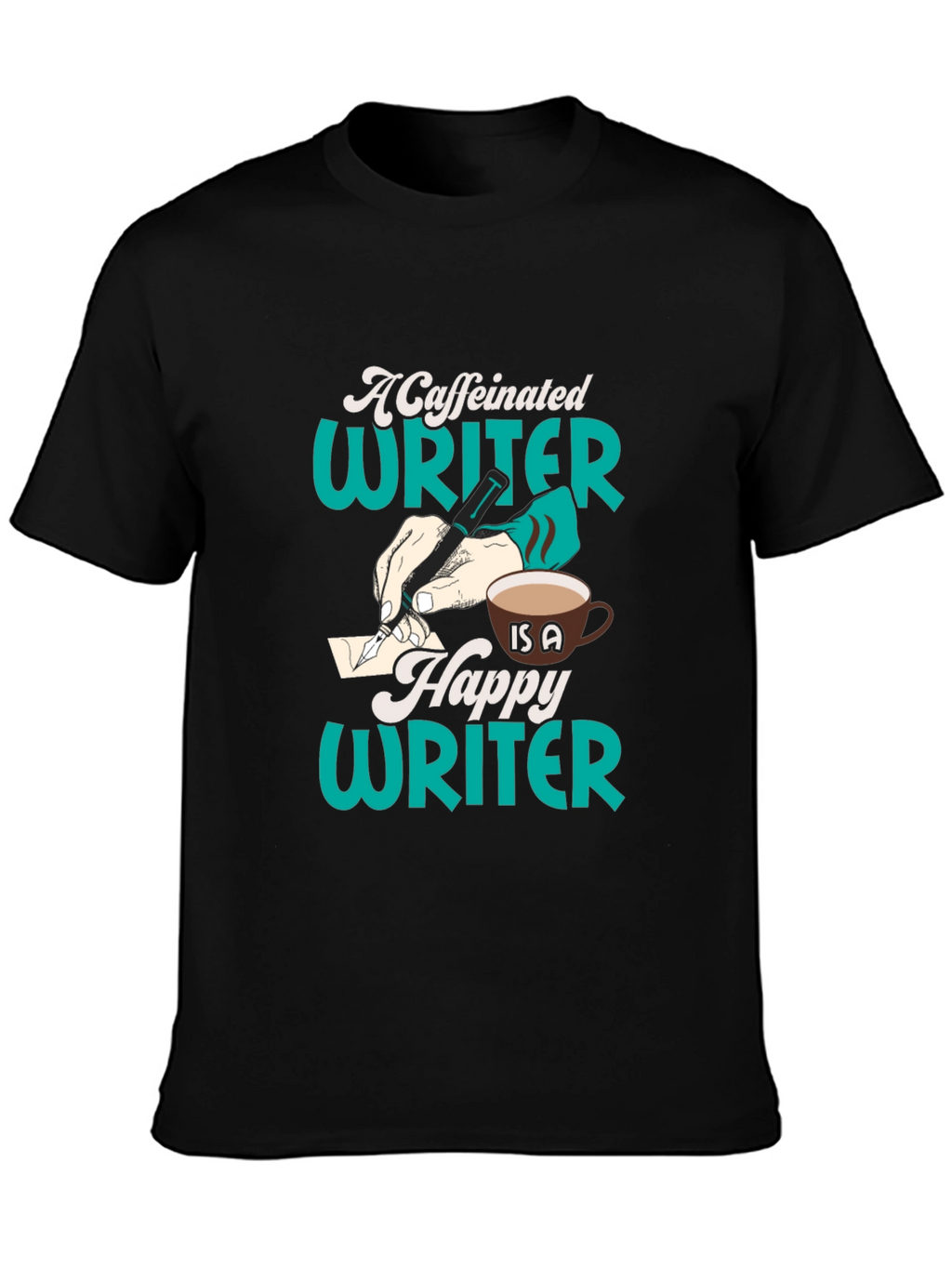 Caffeinated Writer Graphic Tee - Black