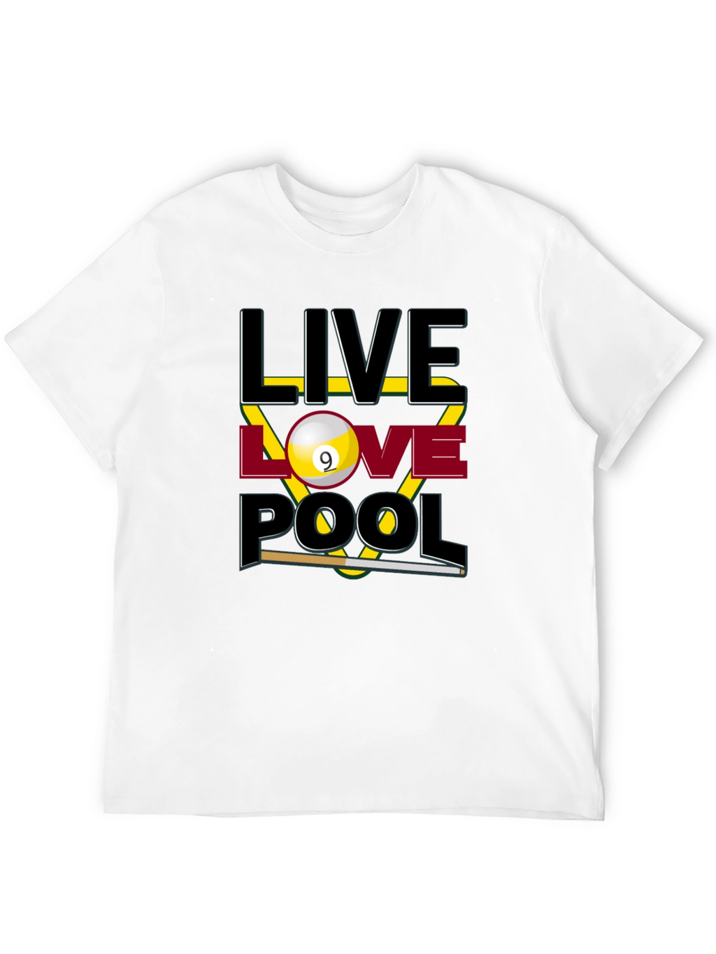 Live Love Pool Graphic T-Shirt - Billiards Player Tee