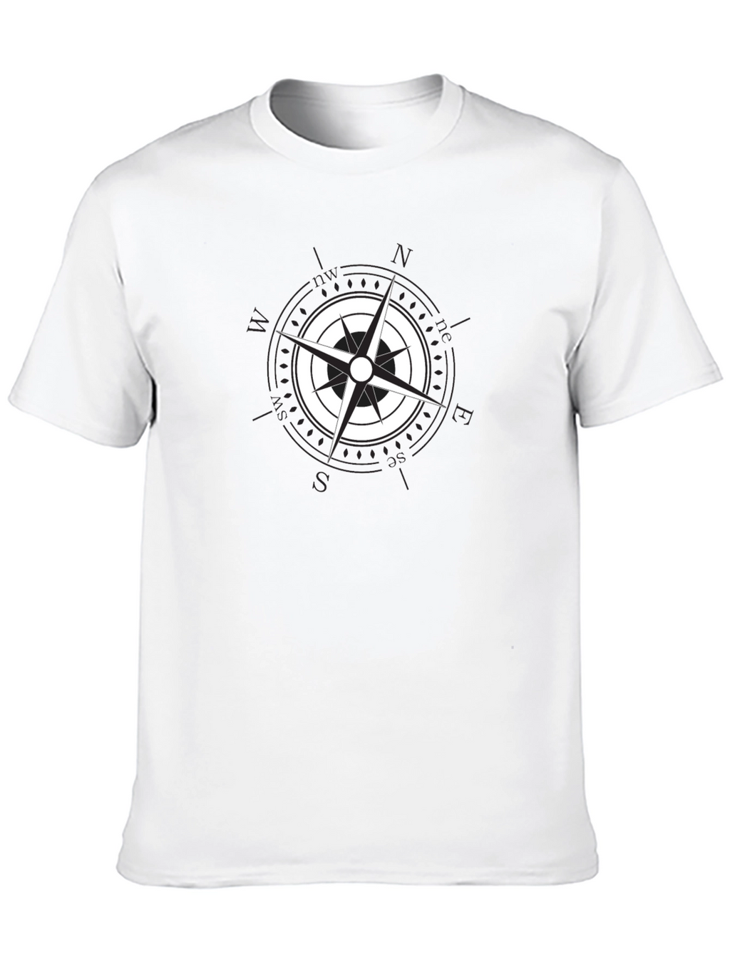 Nautical Compass Rose Graphic Black T-Shirt