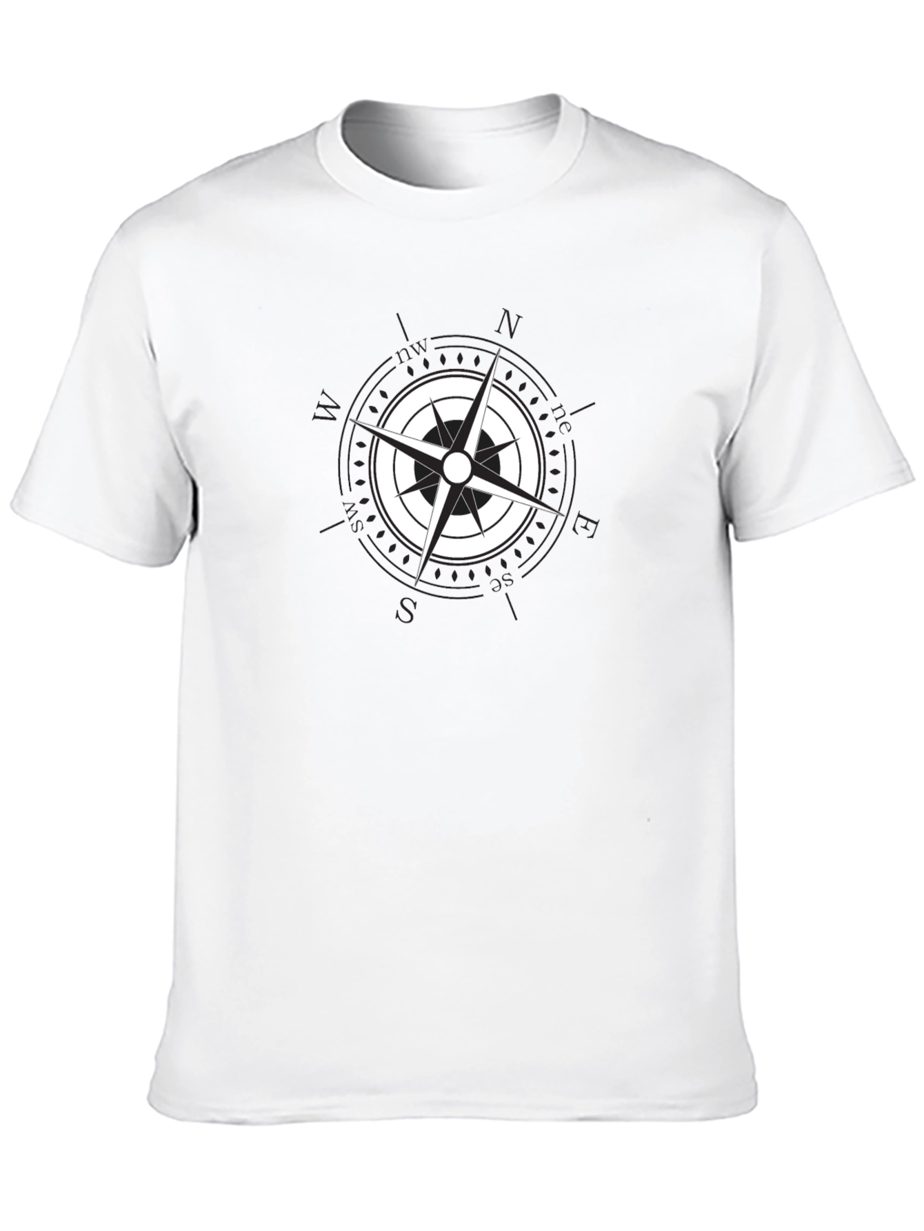 Nautical Compass Rose Graphic Black T-Shirt