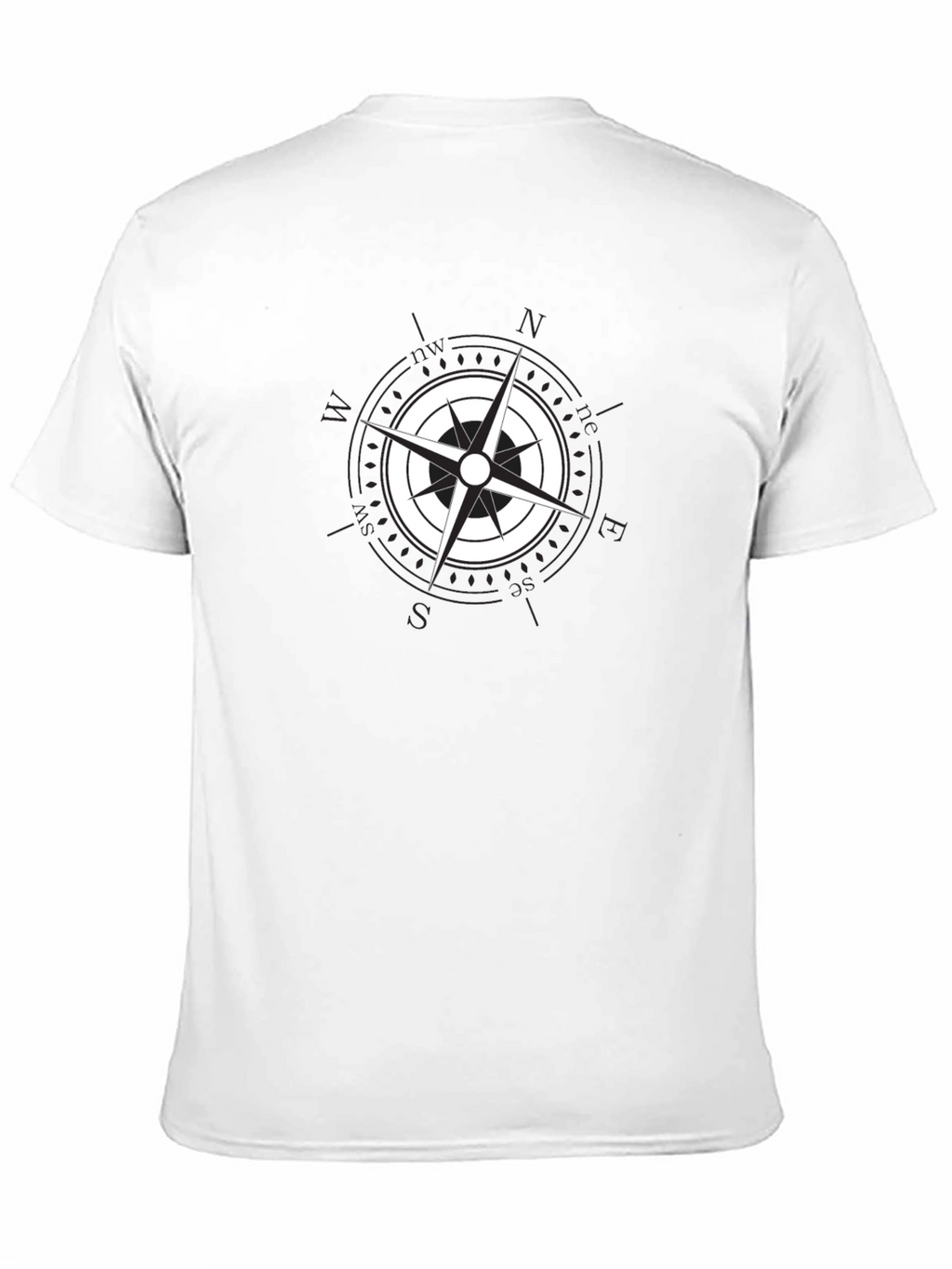 Nautical Compass Rose Graphic Black T-Shirt