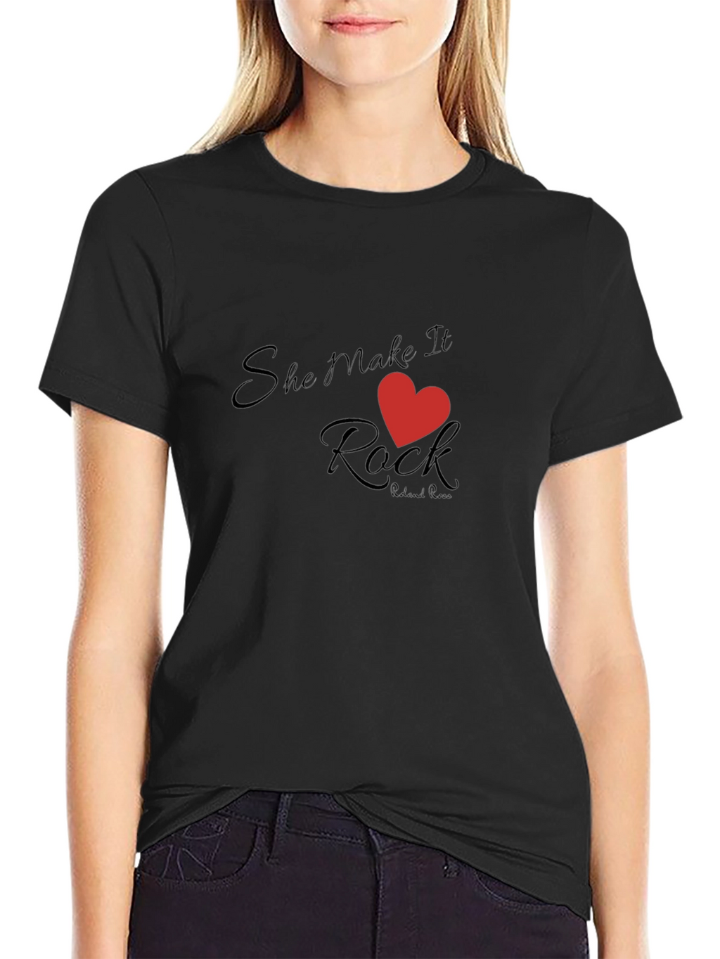 She Makes it Rock Black T-Shirt