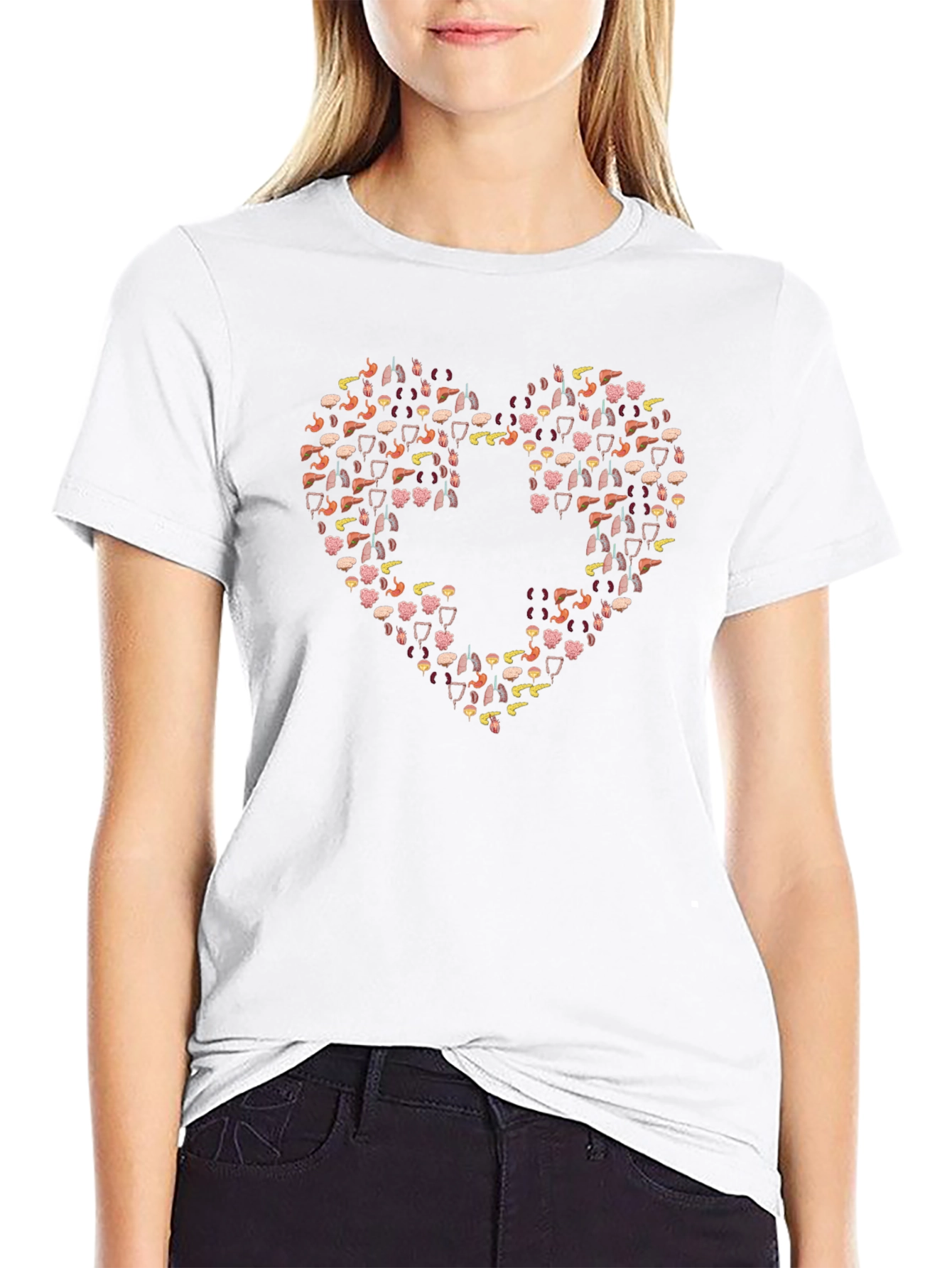 Anatomy Heart T-Shirt - Black Medical Tee