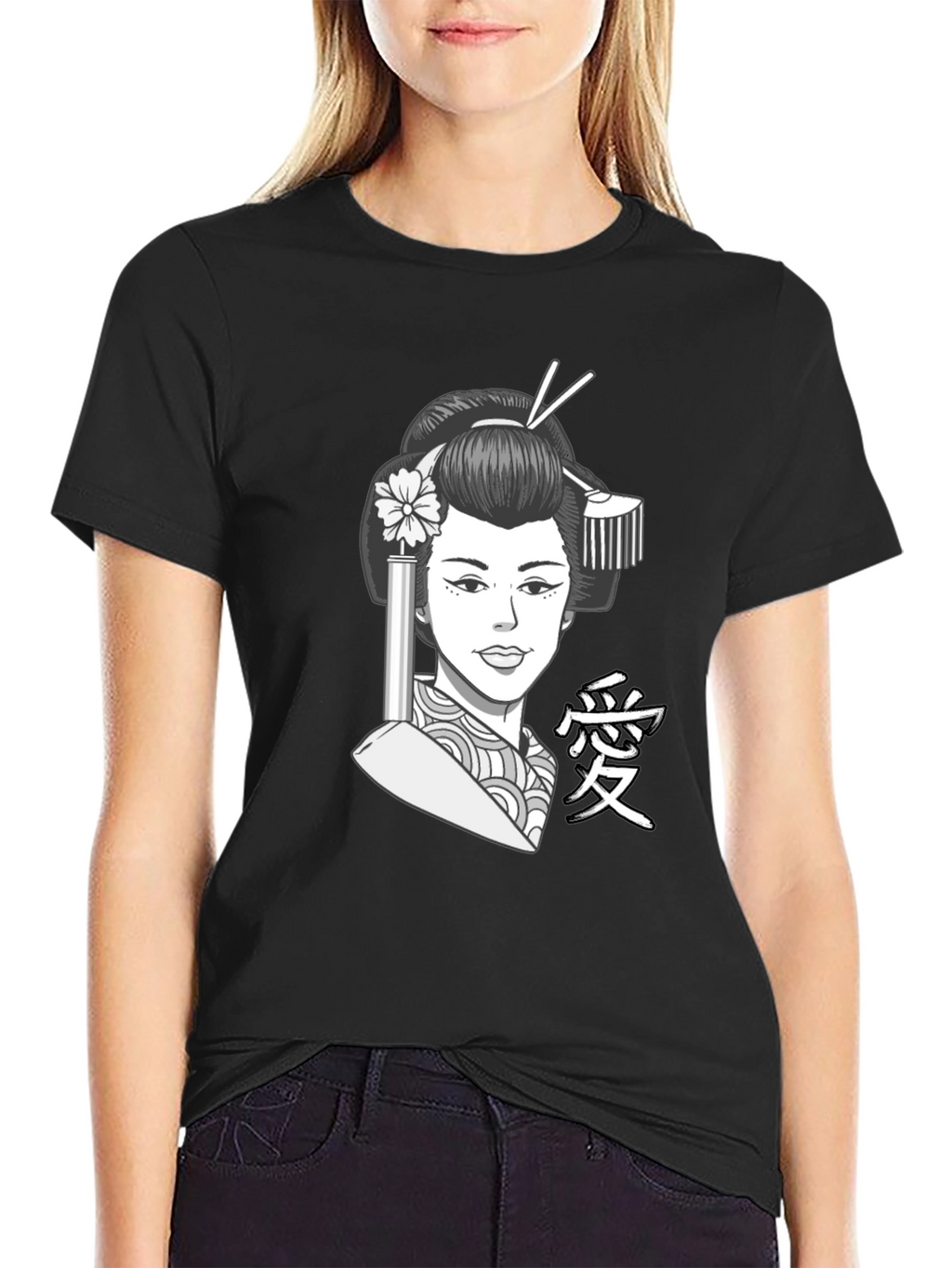 Geisha Graphic Tee - Black T-Shirt
