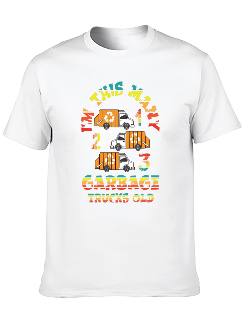 Im This Many Garbage Trucks Old Black Graphic Tee