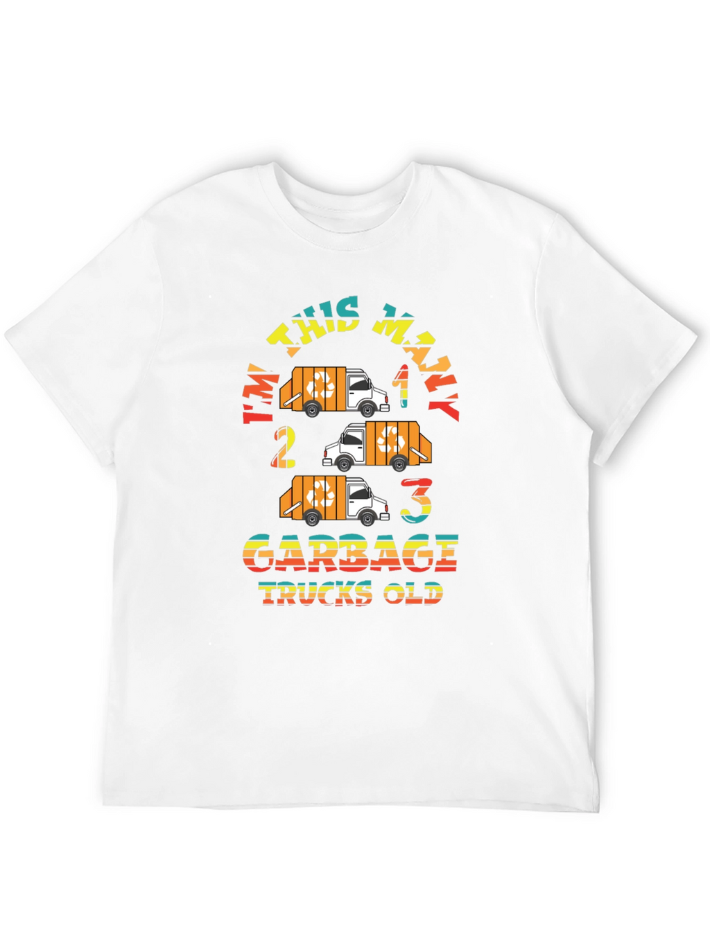 Im This Many Garbage Trucks Old Black Graphic Tee