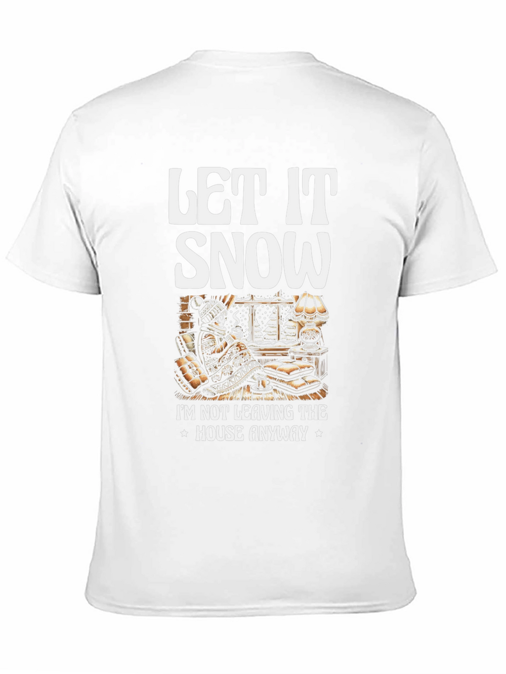 Let It Snow T-Shirt Winter Cozy Cabin Black Tee