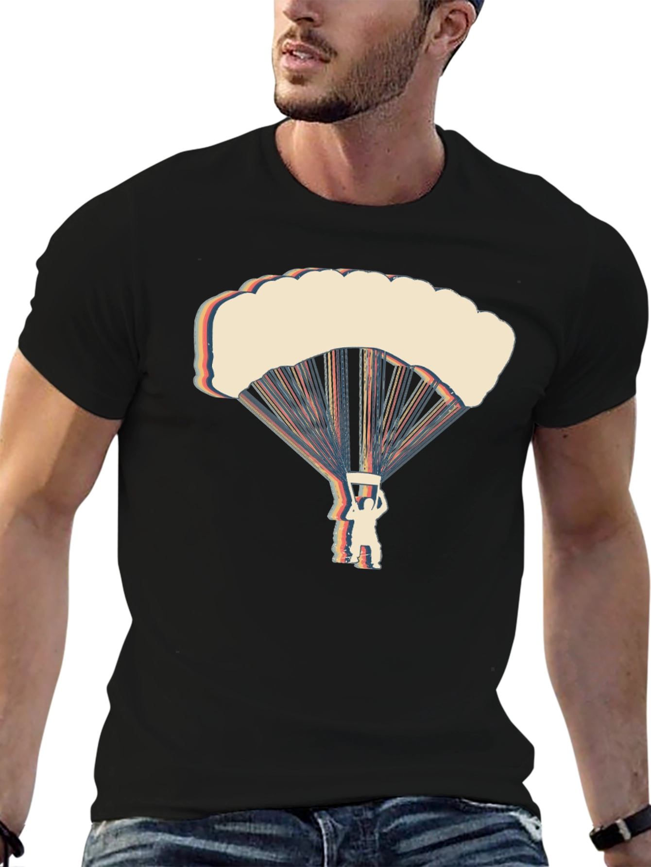 Retro Parachute Graphic T-Shirt - Skydiving Tee