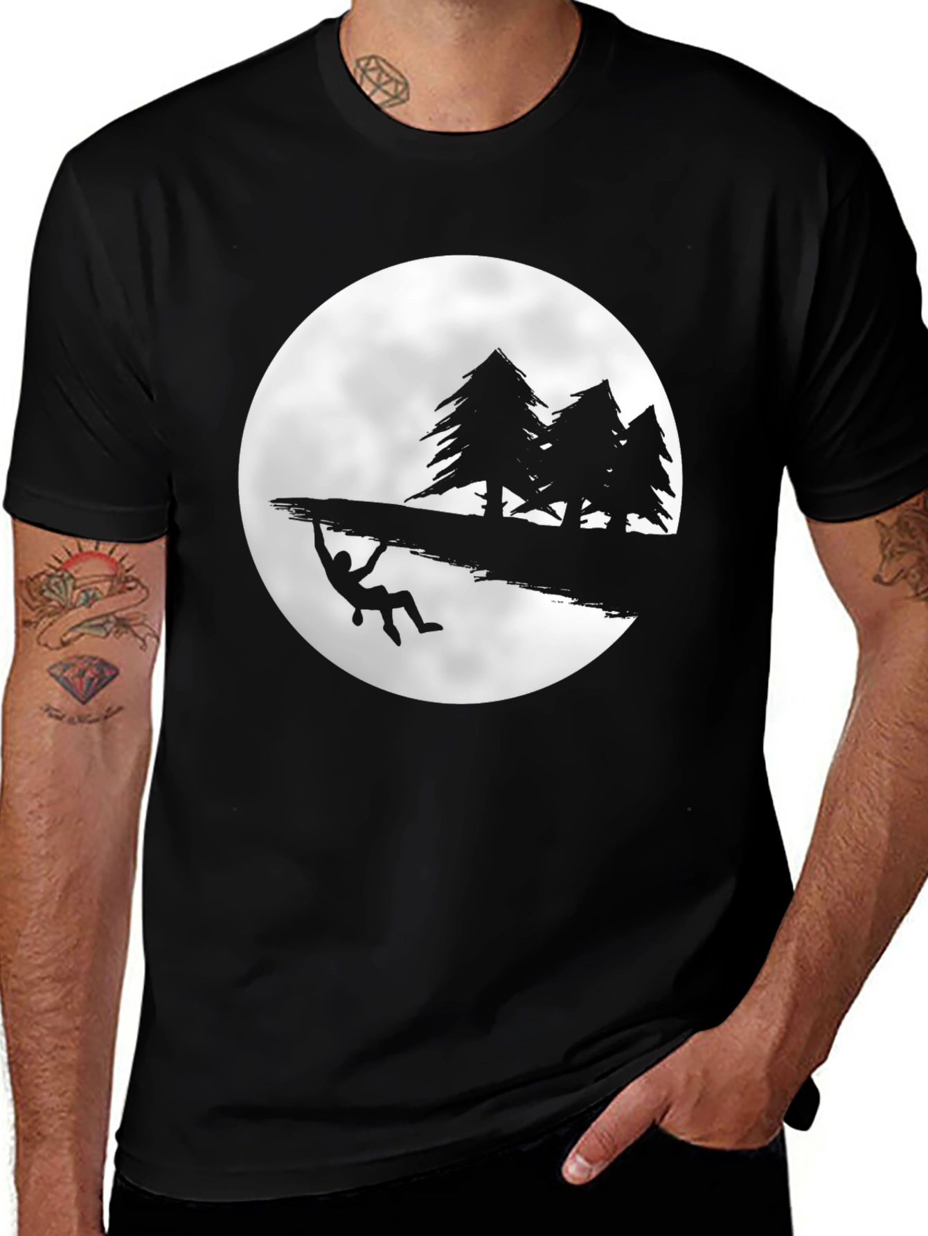 Climber Moon Black Graphic Tee