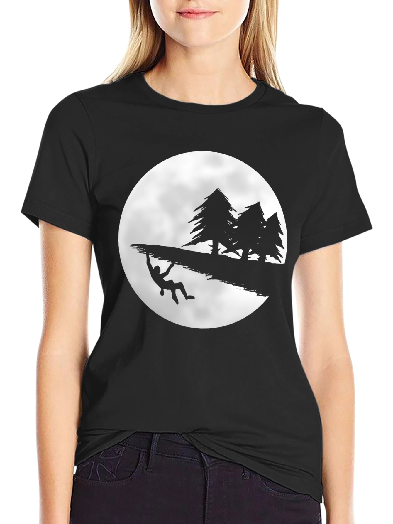 Climber Moon Black Graphic Tee